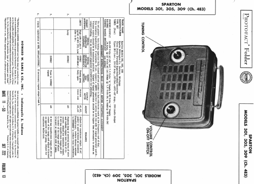 Sparton 305 Tag-along Ch= 4E3; Sparks-Withington Co (ID = 982681) Radio