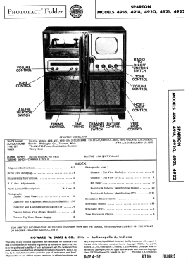 Sparton 4916 Ch= 24TL10, 3TL10, 6S10; Sparks-Withington Co (ID = 3039322) Television