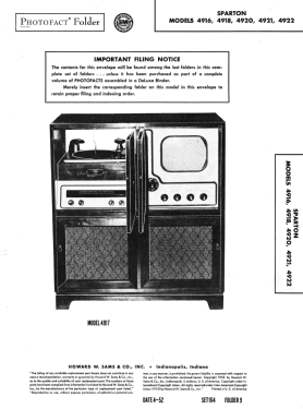 Sparton 4916 Ch= 24TL10, 3TL10, 6S10; Sparks-Withington Co (ID = 3039324) Television