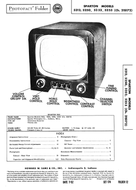 Sparton 5252 Ch= 21S172; Sparks-Withington Co (ID = 3076936) Television