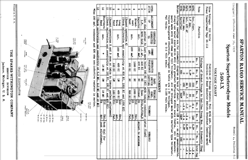 Sparton 540-LX ; Sparks-Withington Co (ID = 1371862) Radio