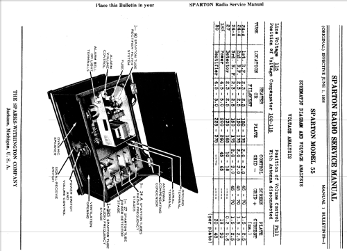 Sparton 55-AC Police Desk or Barracks Radio; Sparks-Withington Co (ID = 1358585) Radio