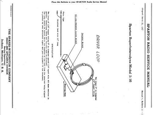 Sparton 5-AW-16 Ch= 5-16; Sparks-Withington Co (ID = 2056061) Radio