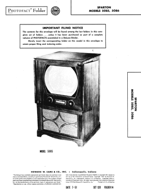 Sparton The Carnegie 5085; Sparks-Withington Co (ID = 2939036) Television