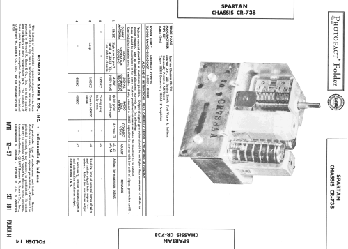 Chassis Ch= CR-738; Spartan, Div. of (ID = 2486882) Radio