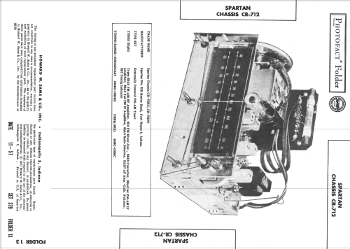 Chassis Ch= CR-712 Radio Spartan, Div. of Magnavox, build 1956 ...