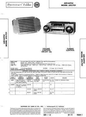 610.F151 1951 Ford; Spiegel Inc. (ID = 3064984) Car Radio