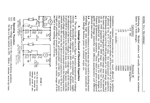 Tel-Ohmike Capacitor Analyzer TO-5; Sprague Electric (ID = 1847000) Ausrüstung