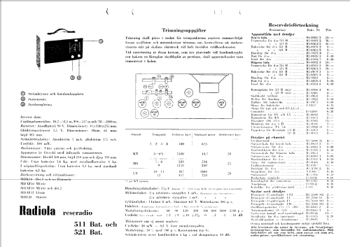 Radiola 511Bat; SR, Svenska (ID = 246672) Radio