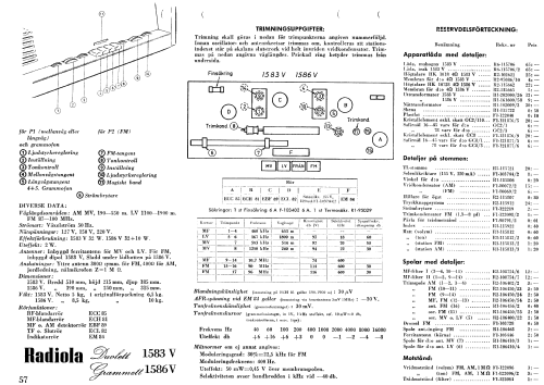 Radiola Grammett 1586V; SR, Svenska (ID = 2667387) Radio