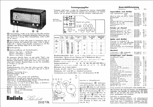 Radiola Klockett 2532VK; SR, Svenska (ID = 343478) Radio