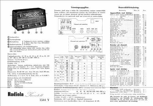 Radiola Kvintett 1544V; SR, Svenska (ID = 344229) Radio