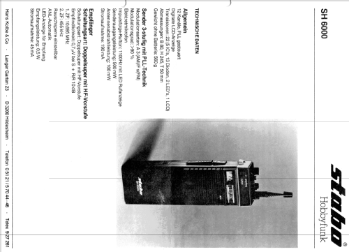 CB-Handfunkgerät SH 6000; Stabo; Hildesheim (ID = 1622826) CB-Funk