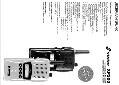 UHF-Handfunkgerät XP 300 Art.-Nr.20300; Stabo; Hildesheim (ID = 1740695) Commercial TRX
