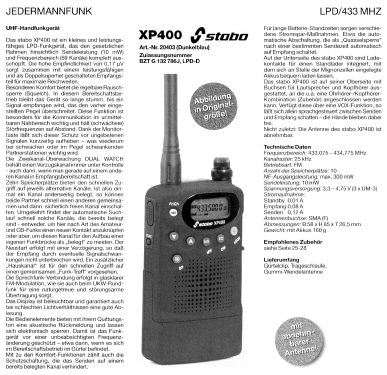 UHF-Handfunkgerät XP 400 Art.-Nr.20403; Stabo; Hildesheim (ID = 1759788) Commercial TRX