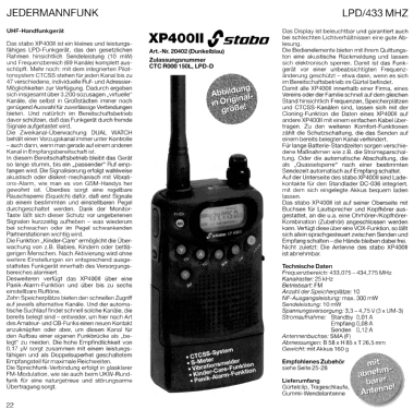 UHF-Handfunkgerät XP 400 II Art.-Nr. 20402; Stabo; Hildesheim (ID = 1740705) Commercial TRX