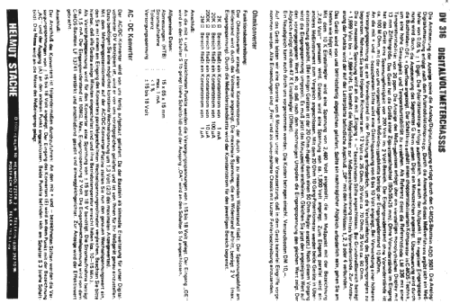 Digitalvoltmeter 3,5 stellig Ch= DV316; Stache Elektronik, (ID = 1981199) Equipment