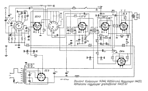 Valtóáramú N.szuper Gramofonnal 4455G; Standard; Budapest (ID = 263665) Radio