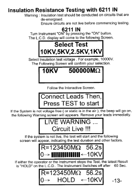 Digital Insulation Tester 6211 IN; Standard Electric (ID = 2895729) Equipment