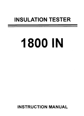 Insulation Tester 1800 IN; Standard Electric (ID = 2895614) Equipment