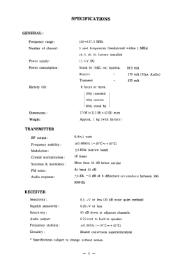 Handie Marine VHF FM Transceiver SR-C830S 50; Standard Radio Corp. (ID = 2723348) Commercial TRX