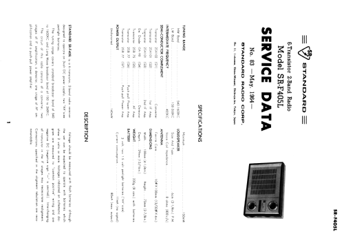 Standard SR-F405L; Standard Radio Corp. (ID = 2561436) Radio