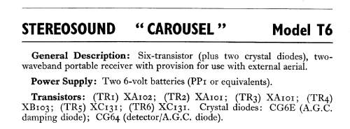 Carousel T6; Stereosound (ID = 721556) Radio