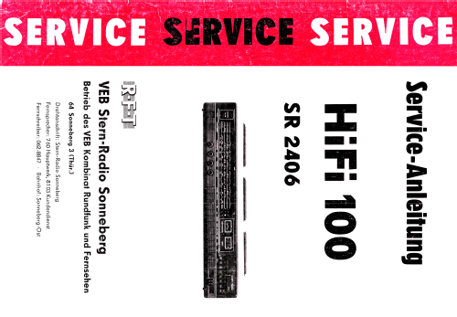 HiFi 100 SR2406; Stern-Radio (ID = 1968800) Radio