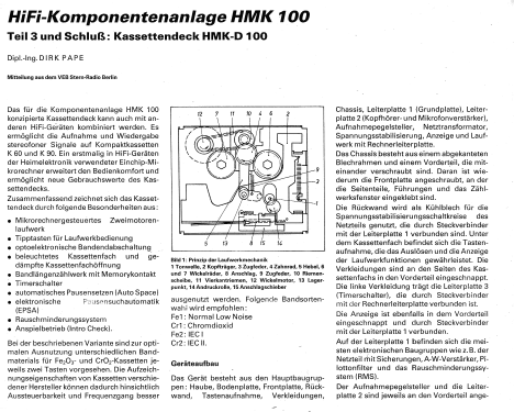 HiFi Kassettendeck HMK-D100; Stern-Radio Berlin, (ID = 2032283) R-Player