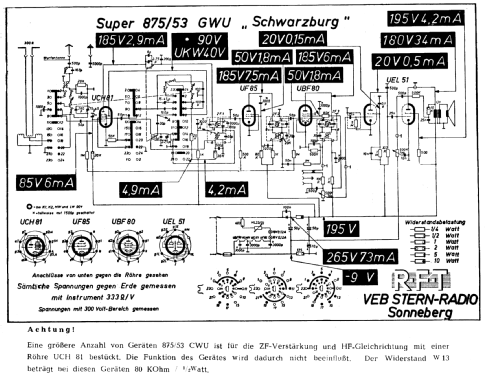 Schwarzburg 875/53GWU; Stern-Radio (ID = 298378) Radio