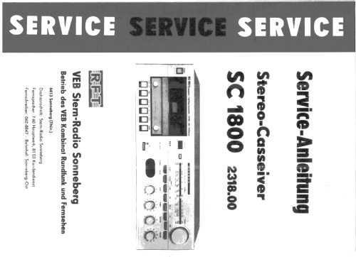 Stereo-Casseiver SC1800 /2318.00; Stern-Radio (ID = 2626002) Radio