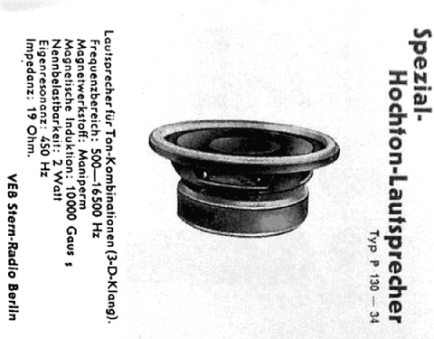 Lautsprecherchassis P130-34; Stern-Radio Berlin, (ID = 1815914) Speaker-P