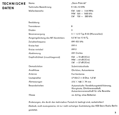 Stern-Picknick R130-10 KML; Stern-Radio Berlin, (ID = 1976153) Radio