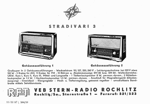 Stradivari 3 1142.008-00006 Sp; Stern-Radio Rochlitz (ID = 1710495) Radio