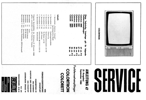 Colortron 3001 Ch. 1203.00-2000 or 1203.01-2000; Stern-Radio Staßfurt (ID = 1251808) Televisore