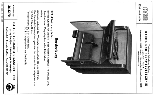 Plattenspieler- Schrank ; Stern-Radio Staßfurt (ID = 2082893) R-Player