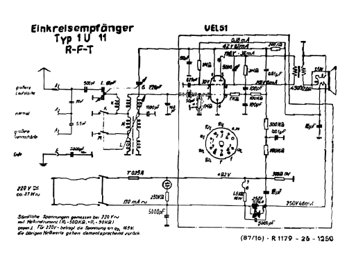 RFT-Einkreisempfänger 1U11; Stern-Radio Staßfurt (ID = 3046259) Radio