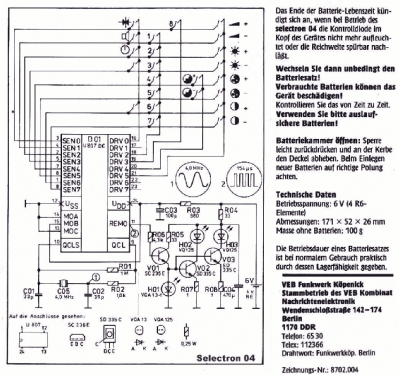 Selectron 04; Funkwerk Köpenick, (ID = 554060) Altri tipi