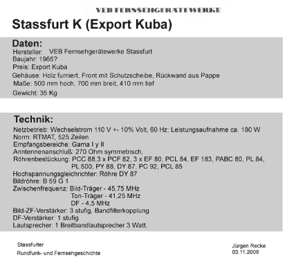 Stassfurt K ; Stern-Radio Staßfurt (ID = 2628999) Television