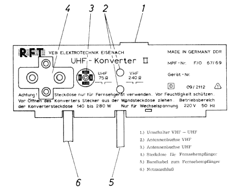 UHF-Konverter II ; Stern-Radio Staßfurt (ID = 3066689) Converter