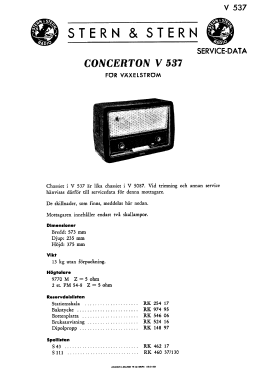 Concerton V537; Stern & Stern (ID = 2735397) Radio