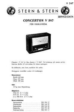 Concerton V547; Stern & Stern (ID = 2735475) Radio