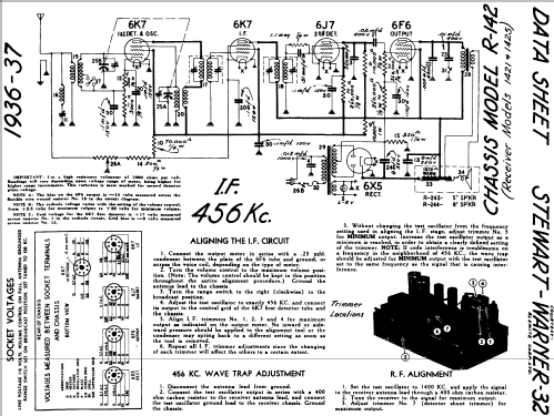 1421 Ch= R-142; Stewart Warner; (ID = 578953) Radio