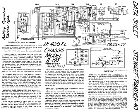 1955 Ch= R-195; Stewart Warner; (ID = 570497) Radio