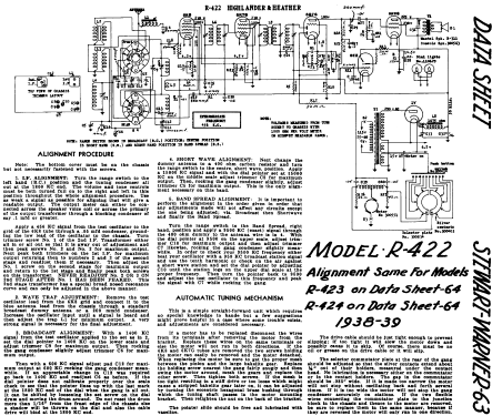 Claymore Ch= R-424; Stewart Warner; (ID = 569777) Radio