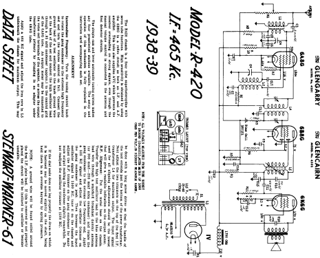 Glencairn 4202 Ch= R-420; Stewart Warner; (ID = 569029) Radio