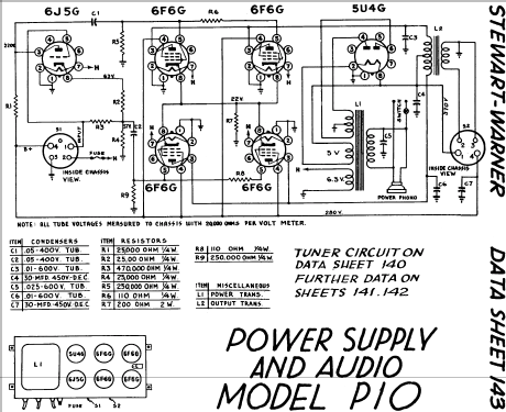 Power Supply & Audio P10; Stewart Warner; (ID = 576834) Ampl/Mixer