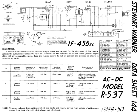 R-537 ; Stewart Warner; (ID = 576272) Radio