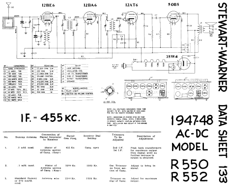 R-550 ; Stewart Warner; (ID = 576213) Radio