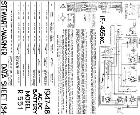 R-551 ; Stewart Warner; (ID = 576217) Radio